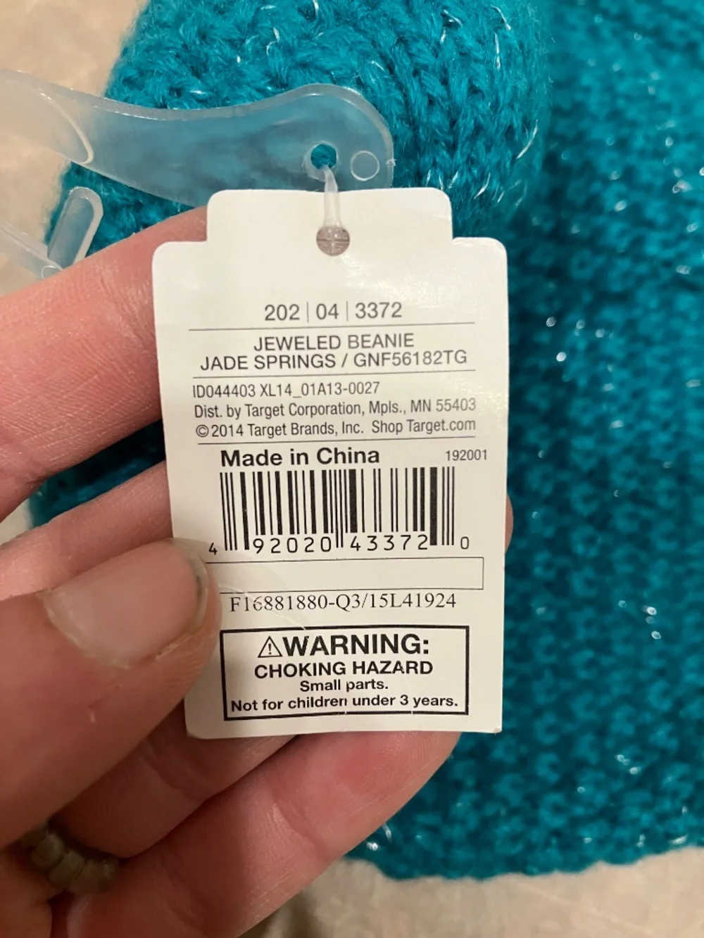 NWT Girl’s Teal Jeweled Winter Beanie